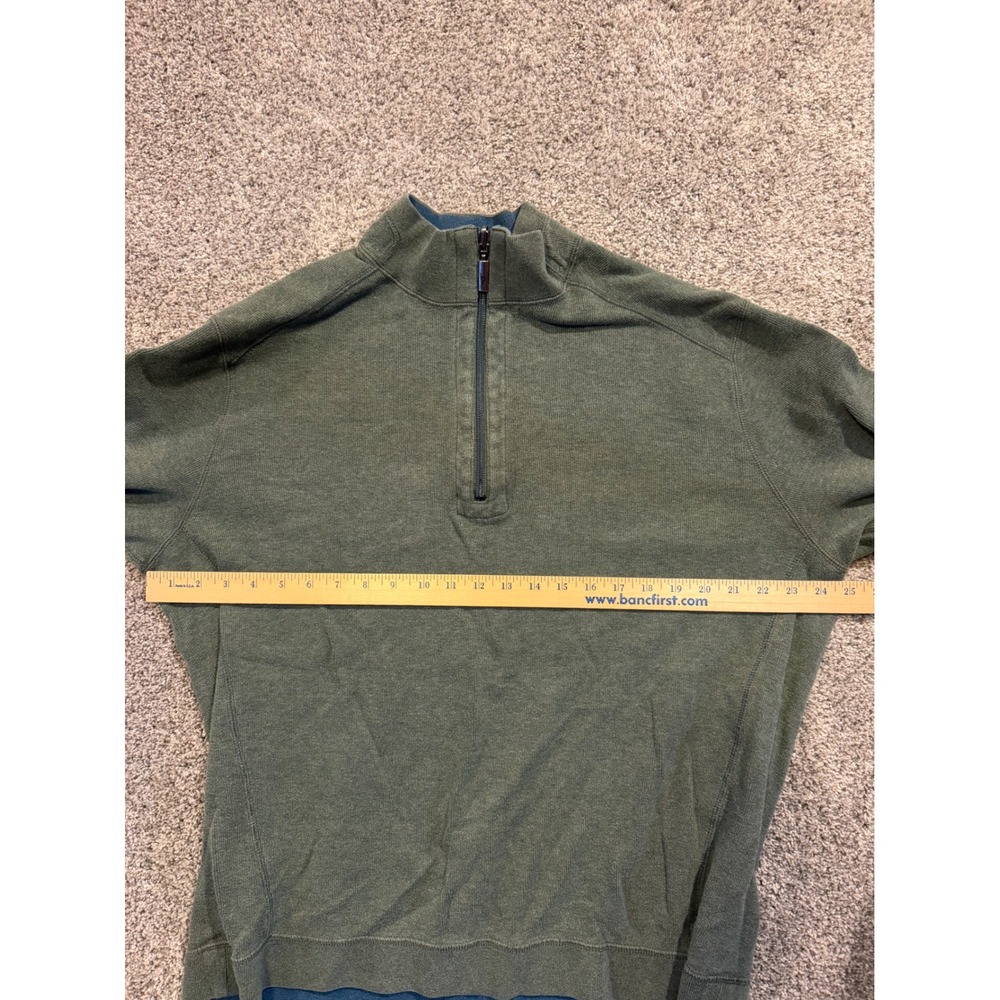 Tommy Bahama Pullover Mens XL Green Reversible Quarter Zip Cotton Sweater Logo - Picture 5 of 9